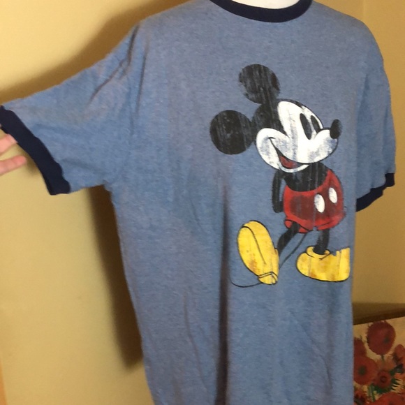 DISNEY size XLarge Mickey Mouse
Round Neck Ringer Tee InPark Authentic blue EUC - Picture 3 of 15